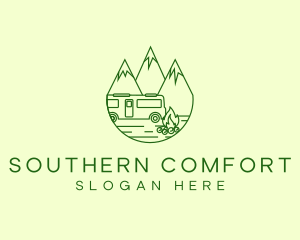 Camping Mountain Peaks logo design