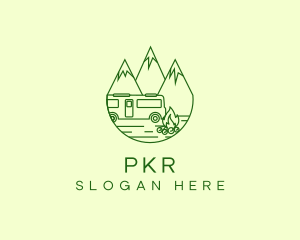 Camping Mountain Peaks logo design