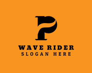 Surfer - Surf Wave Letter P logo design