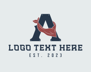 Letter A - Cowboy Scarf Handkerchief logo design