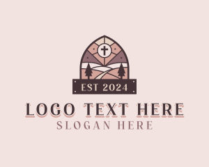 Church - Christian Stained Glass logo design