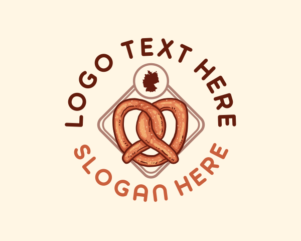 Map - Germany Pretzel Bread logo design