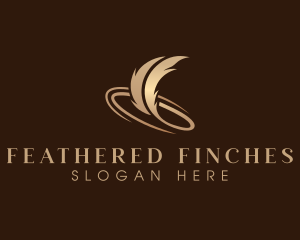 Feather Plume Quill logo design