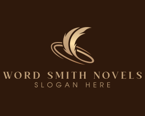 Novelist - Feather Plume Quill logo design