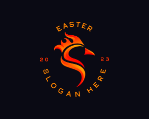 Heat - Flame Chicken Bird logo design