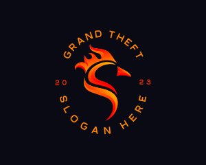 Roast - Flame Chicken Bird logo design