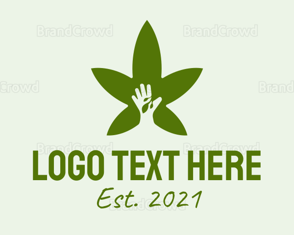 Marijuana Leaf Hand Logo