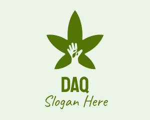 Marijuana Leaf Hand  Logo