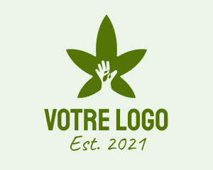 Marijuana Dispensary - Marijuana Leaf Hand logo design