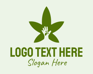 Marijuana Leaf Hand  Logo