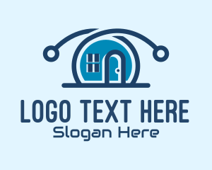 Technology - Blue Tech House logo design