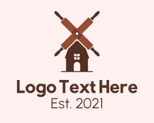 Confectionery - Rolling Pin Windmill logo design