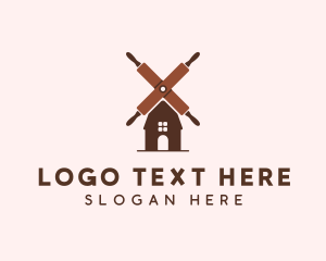 Rolling Pin - Rolling Pin Windmill logo design