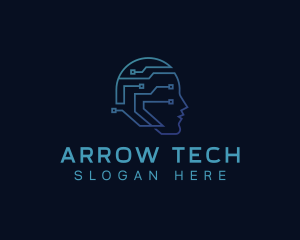 Tech AI Circuit logo design