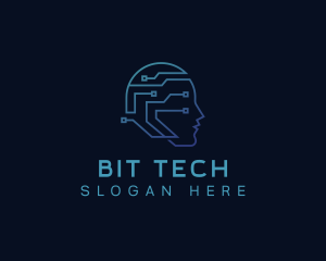 Tech AI Circuit logo design