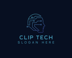 Tech AI Circuit logo design