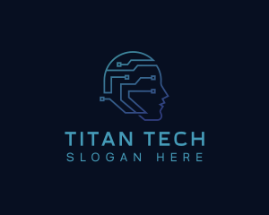 Tech AI Circuit logo design