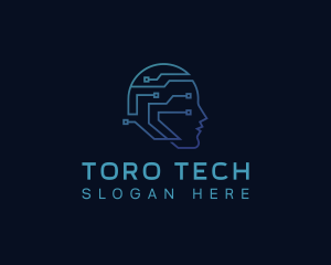 Tech AI Circuit logo design