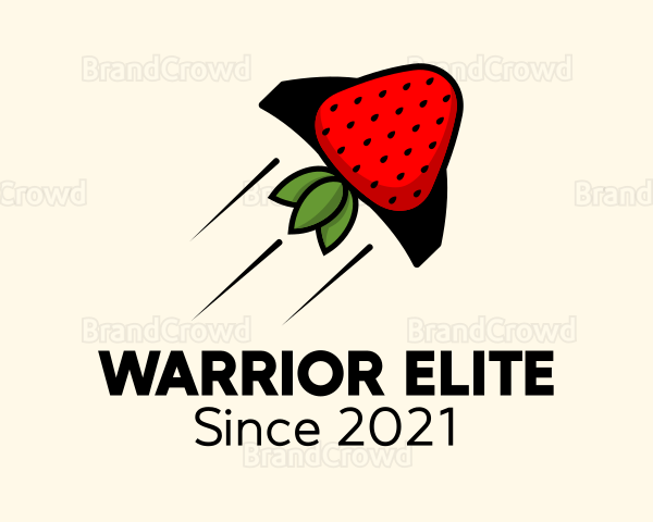 Rocket Strawberry Fruit Logo