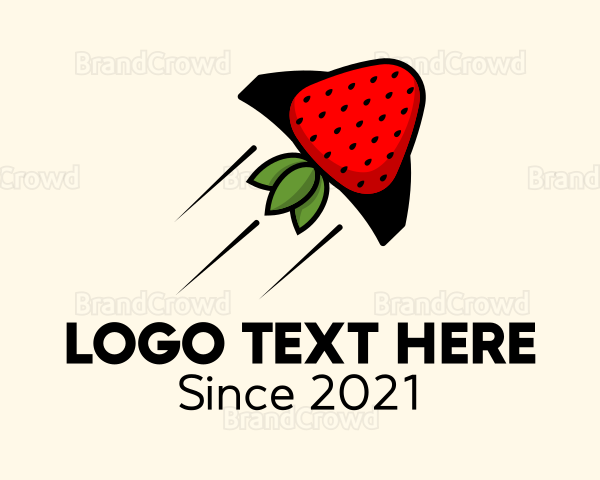 Rocket Strawberry Fruit Logo