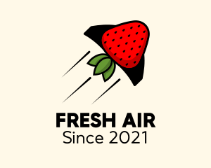 Rocket Strawberry Fruit  logo design