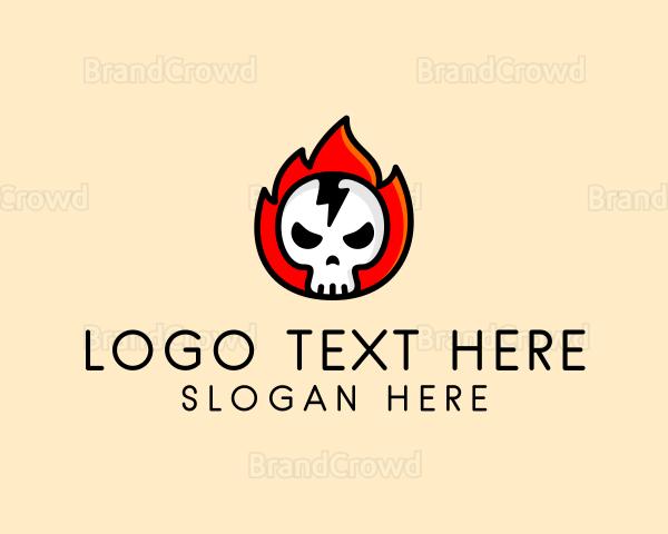 Flaming Skull Avatar Logo