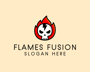 Flaming Skull Avatar logo design