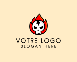 Skeleton - Flaming Skull Avatar logo design