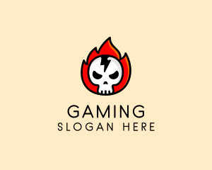 Horror - Flaming Skull Avatar logo design