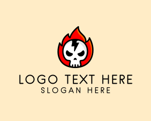 Ablaze - Flaming Skull Avatar logo design