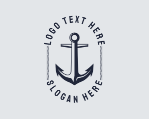 Fisherman - Navy Marine Anchor logo design
