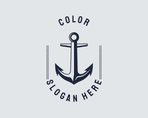 Fisherman - Navy Marine Anchor logo design