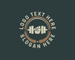 Powerlifting - Dumbbell Gym Fitness logo design