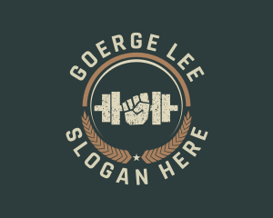 Dumbbell Gym Fitness Logo