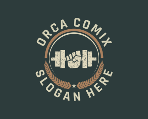 Dumbbell Gym Fitness Logo
