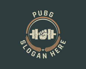 Training - Dumbbell Gym Fitness logo design