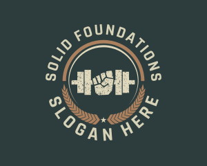 Kettlebell - Dumbbell Gym Fitness logo design