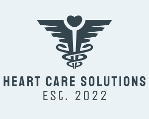 Heart Caduceus Pharmacy  logo design