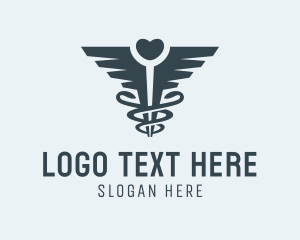 Drug Store - Heart Caduceus Pharmacy logo design