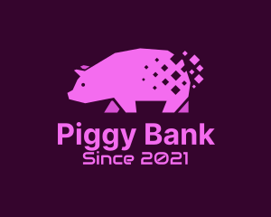 Pig - Digital Pink Pig logo design