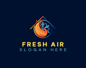 Home Airconditioning Temperature logo design