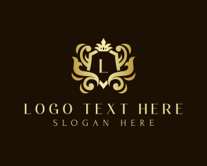 King - Elegant Crown Shield Ornament logo design