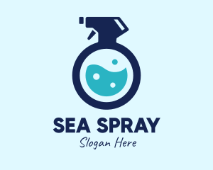 Blue Sanitizer Liquid Spray logo design