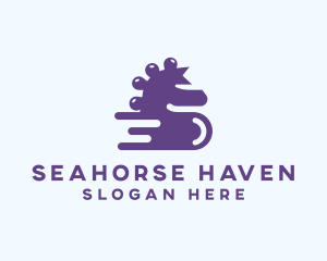 Fast Racing Seahorse logo design