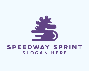 Fast Racing Seahorse logo design