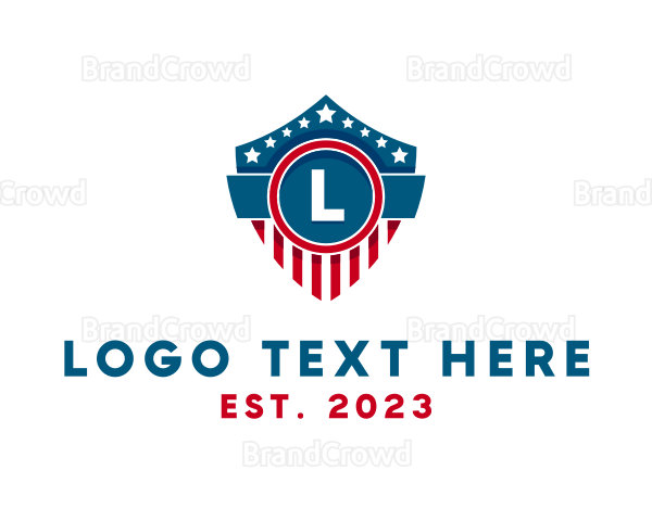 Patriotic American Shield Crest Logo