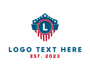 Protection - Patriotic American Shield Crest logo design