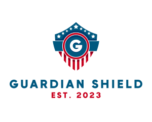 Policeman - Patriotic American Shield Crest logo design