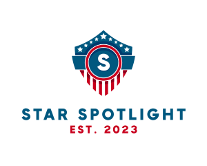 Patriotic American Shield Crest logo design