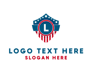 Patriotic American Shield Crest Logo